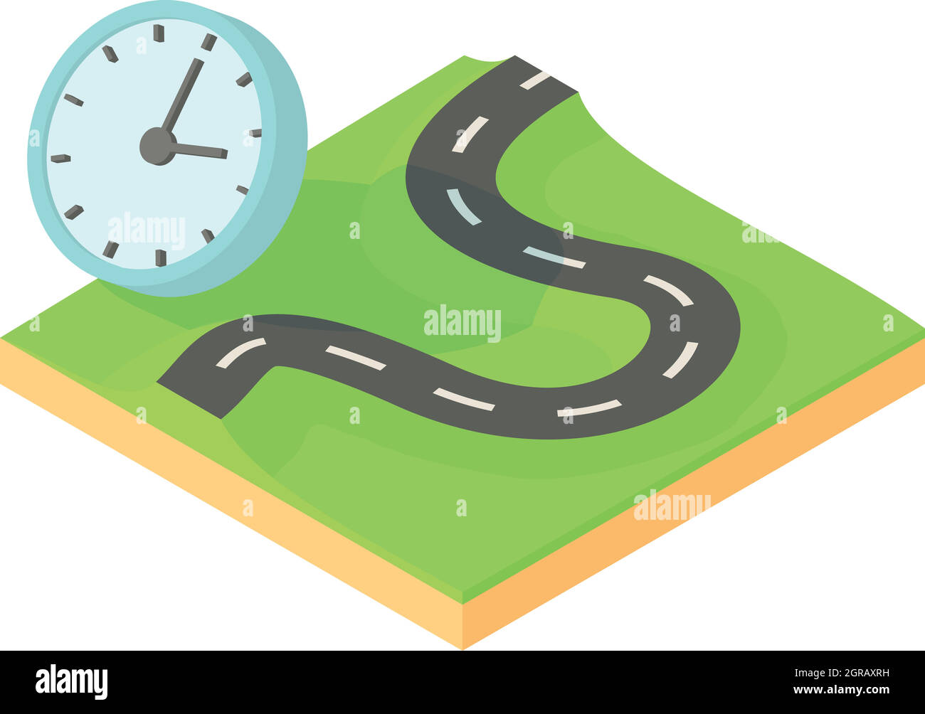 Time of route icon, cartoon style Stock Vector