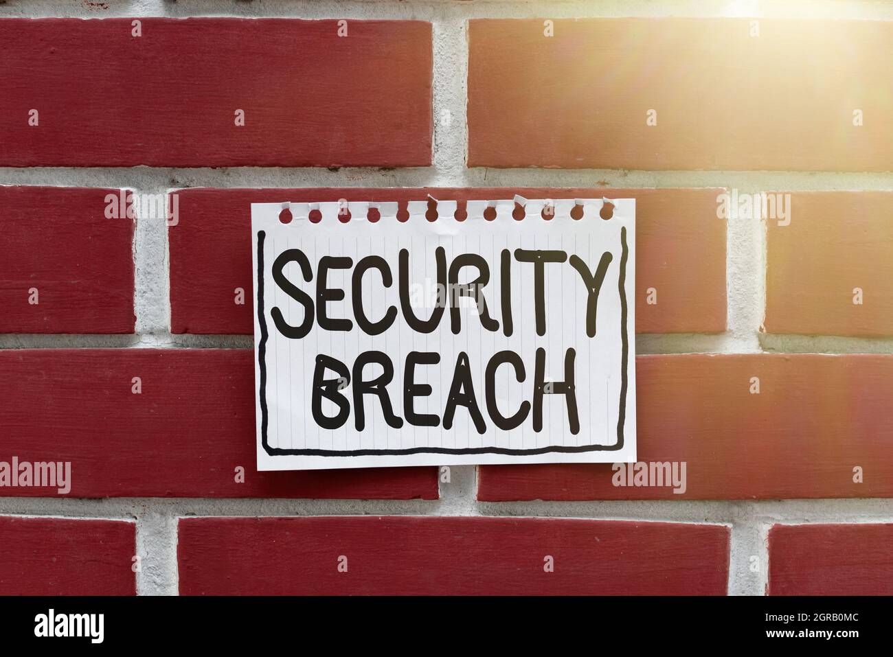 Text sign showing Security Breach. Business showcase incident that ...