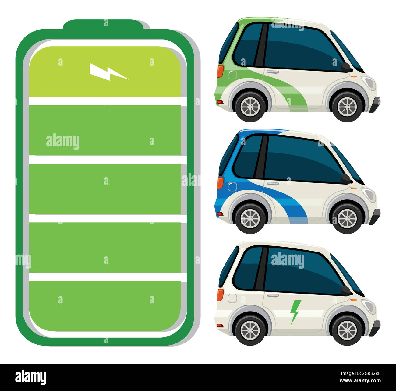 Set of electric car Stock Vector