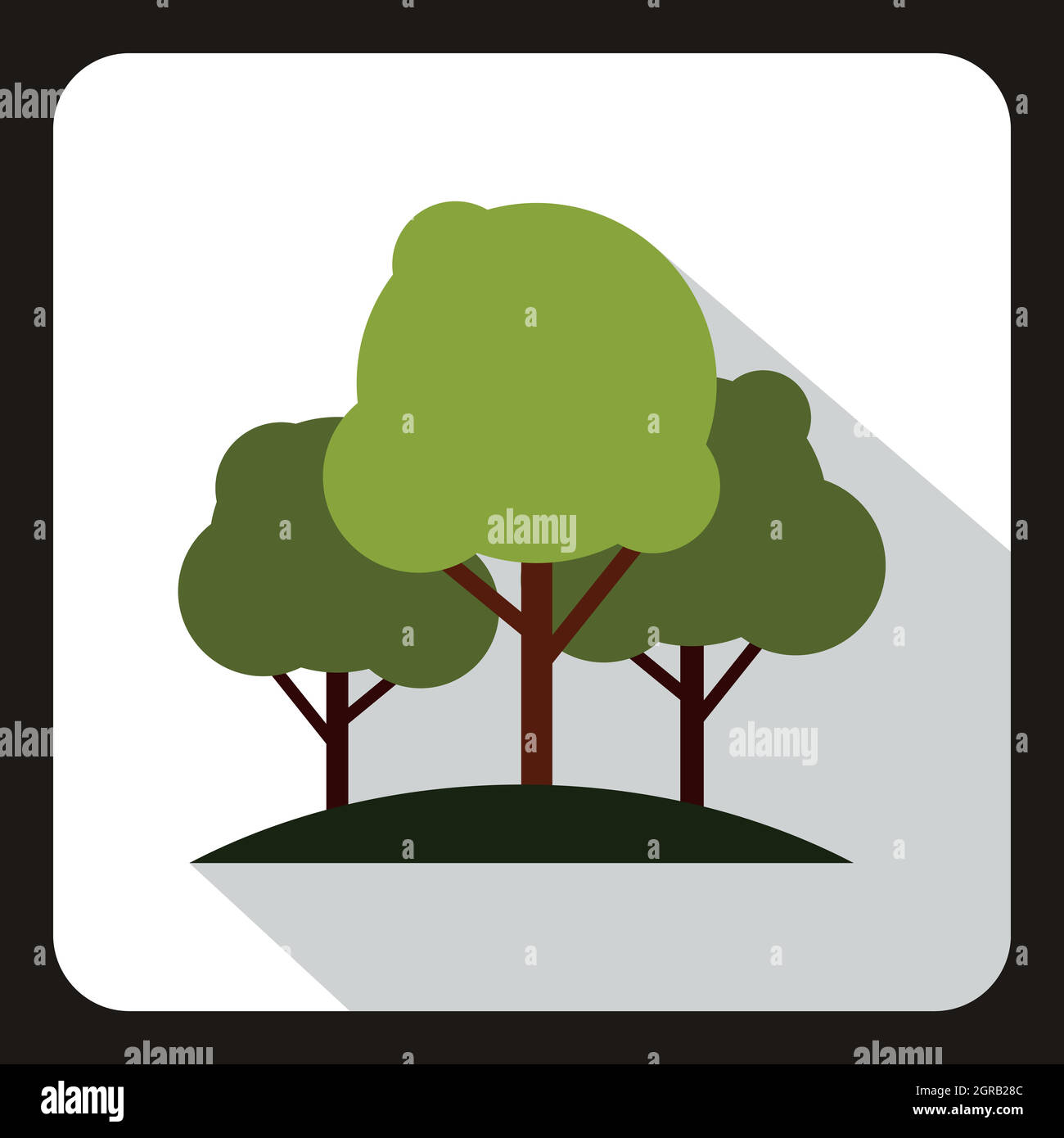 Green trees icon, flat style Stock Vector
