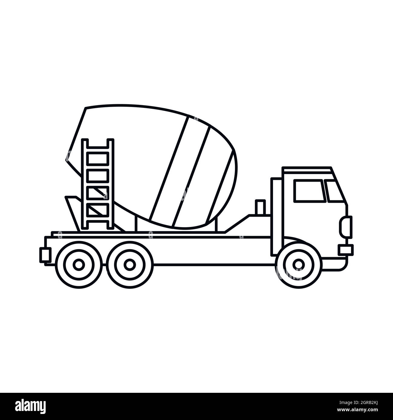 Concrete mixer truck icon, outline style Stock Vector Image & Art - Alamy