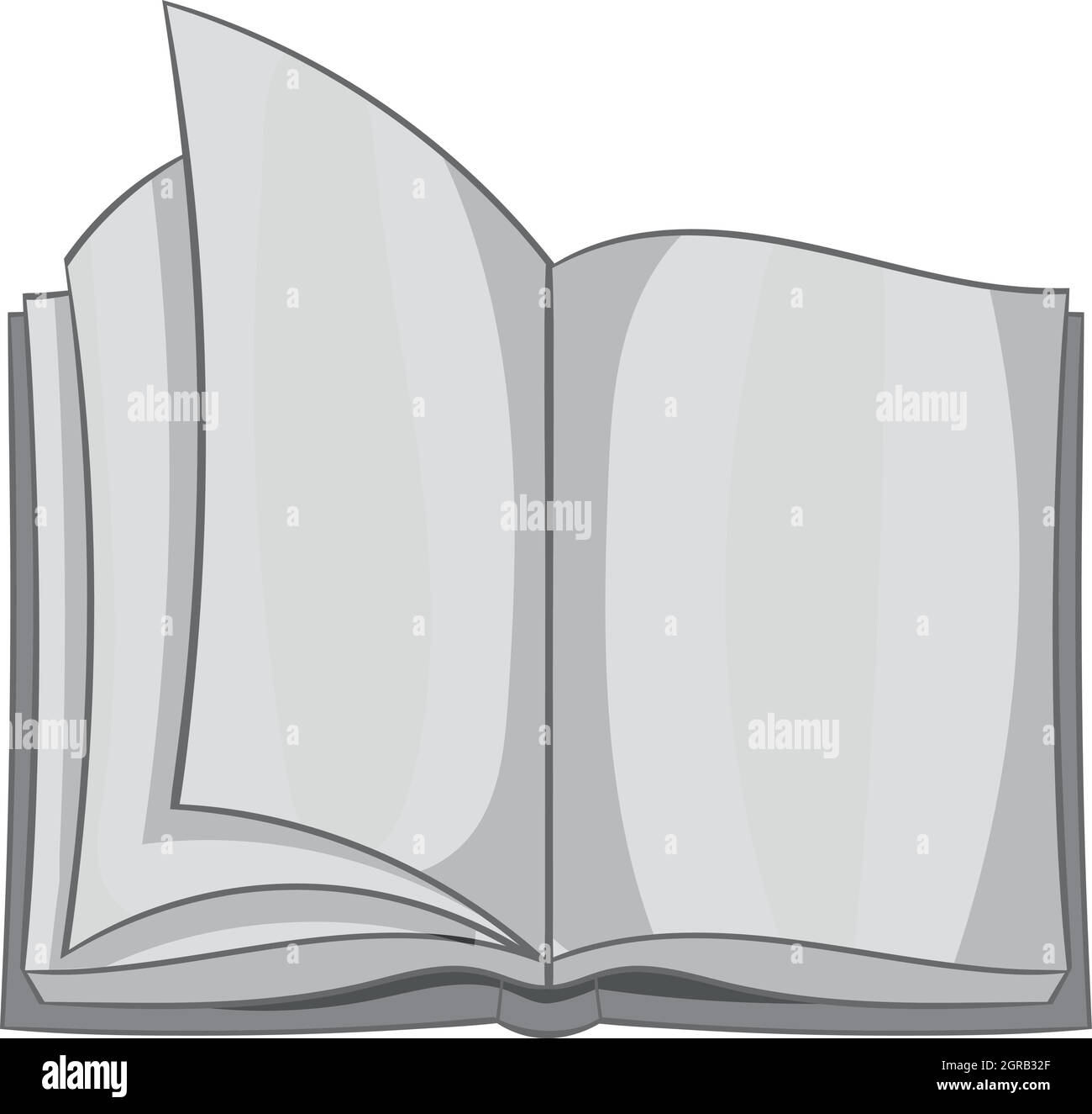 Open book icon, black monochrome style Stock Vector