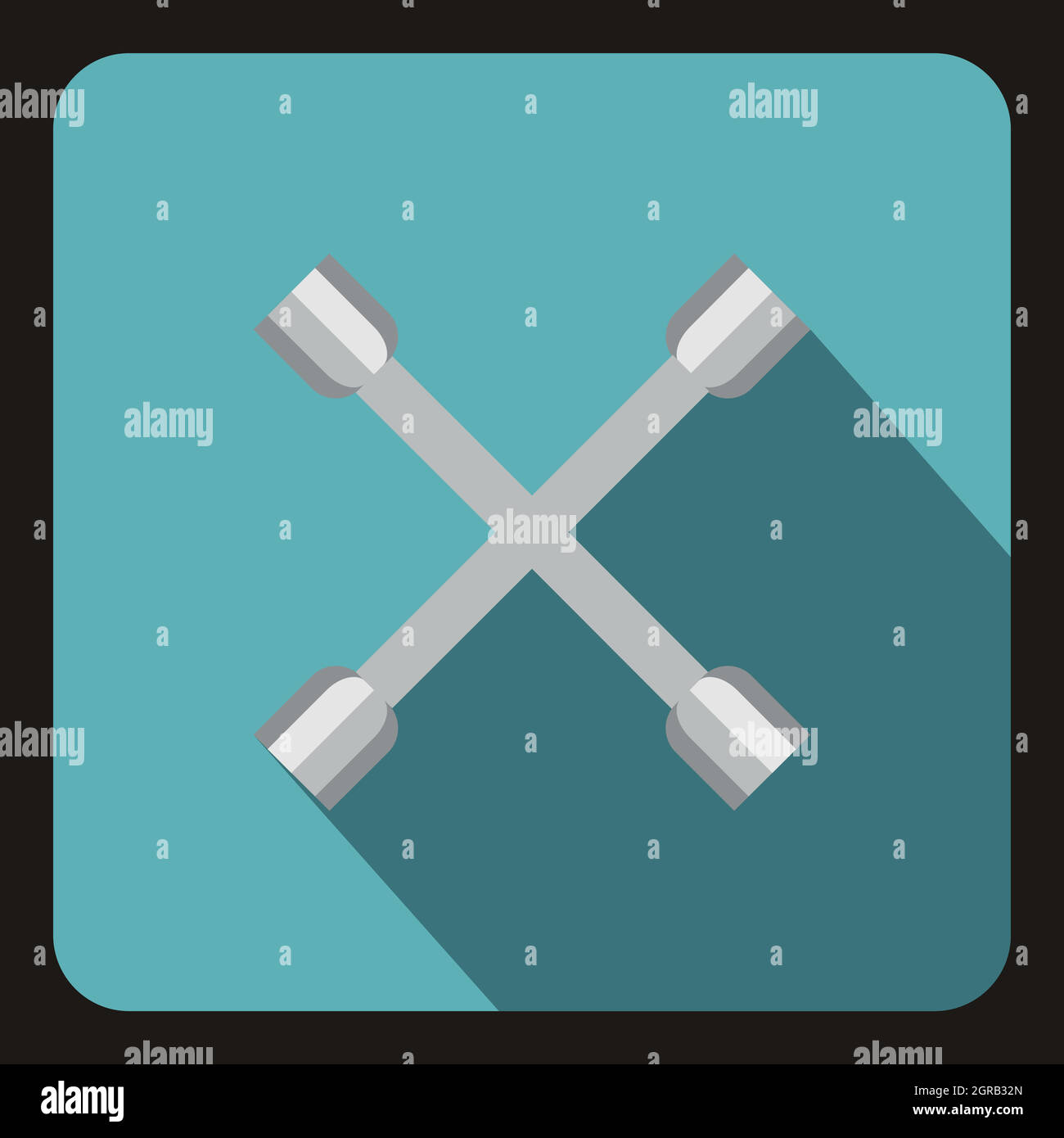 Wheel wrench cross icon, flat style Stock Vector Image & Art Alamy
