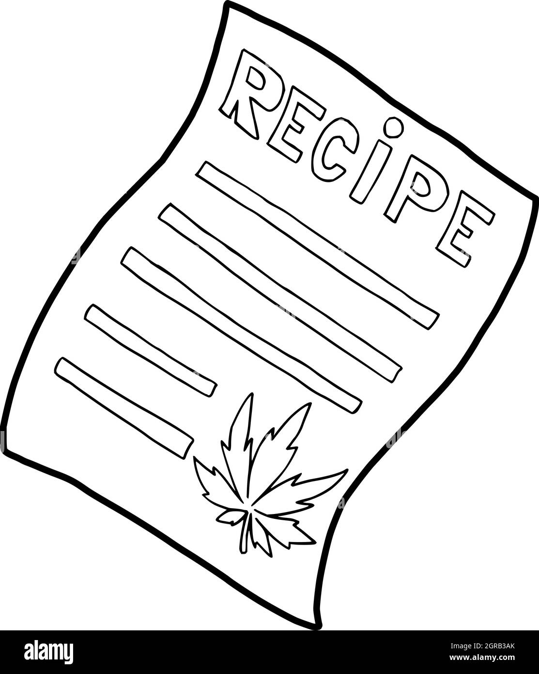 Marijuana recipe icon, outline style Stock Vector