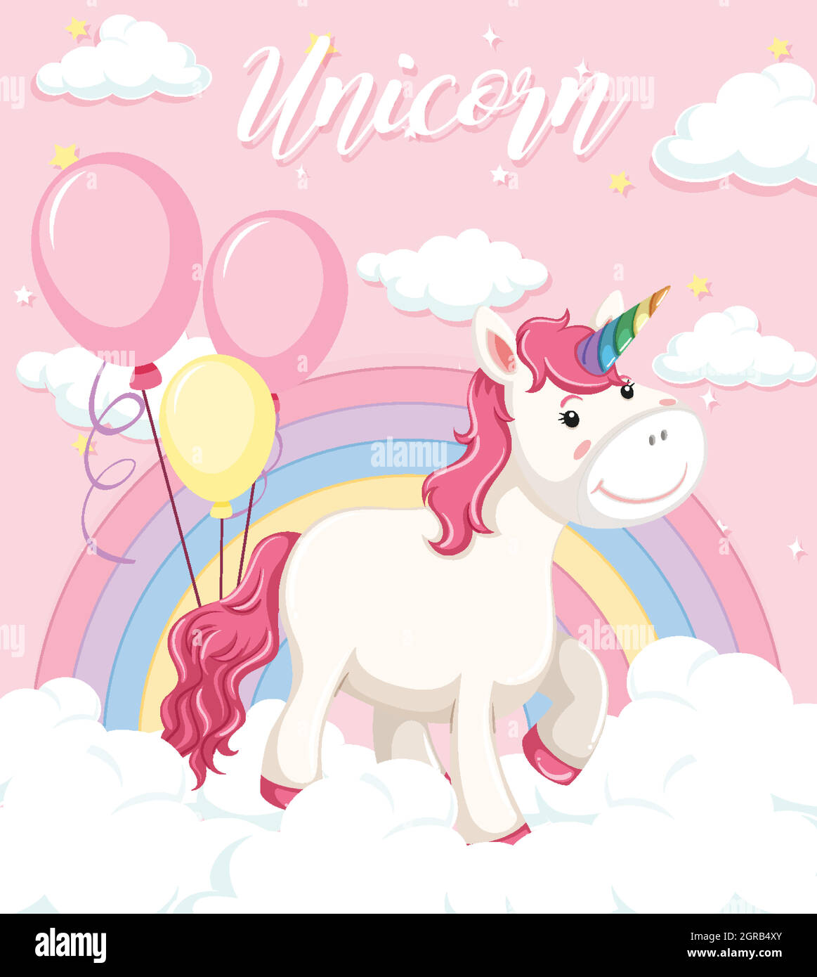 Cute unicorn on pastel color background Stock Vector Image & Art Alamy