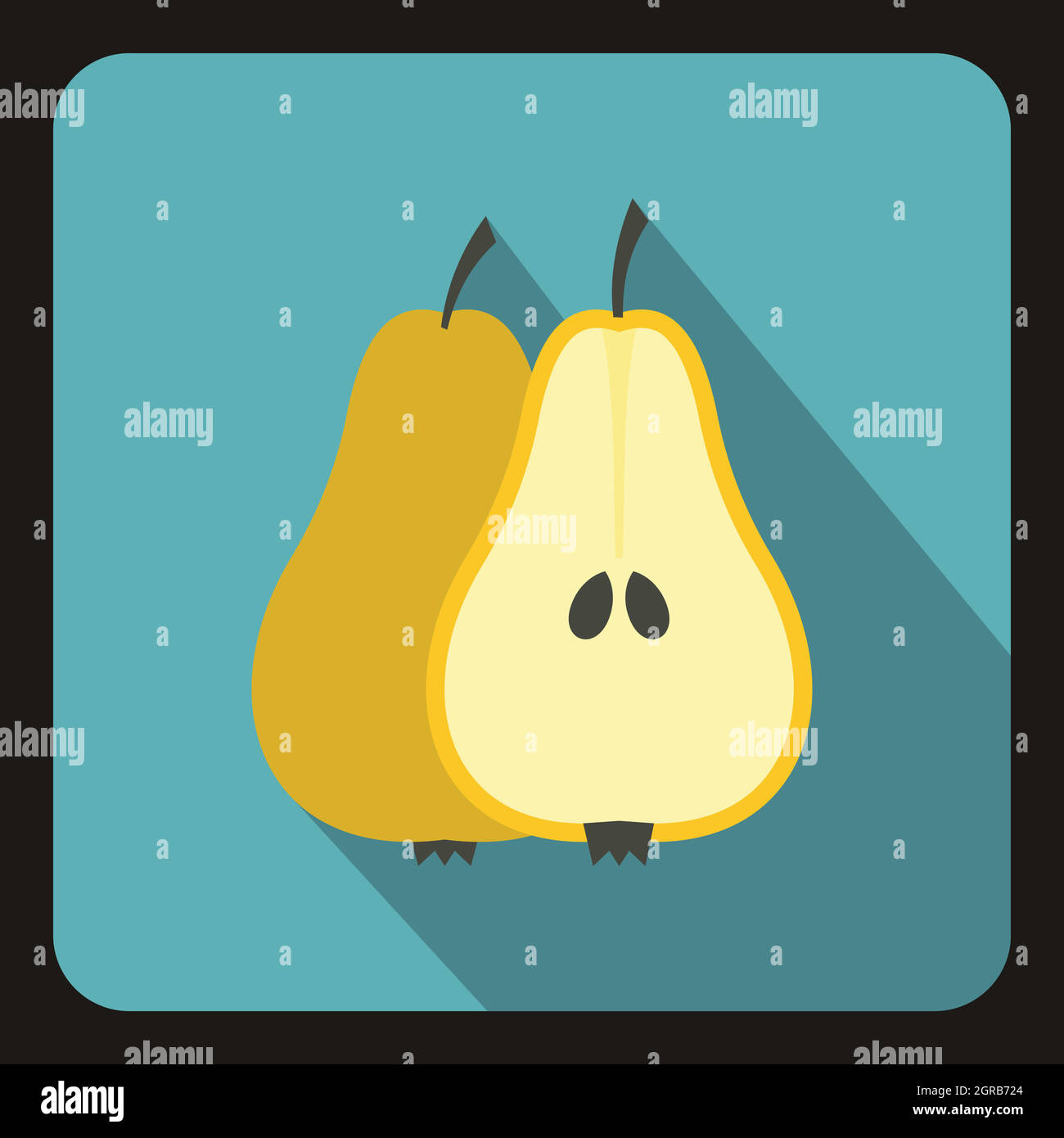 Pear icon, flat style Stock Vector
