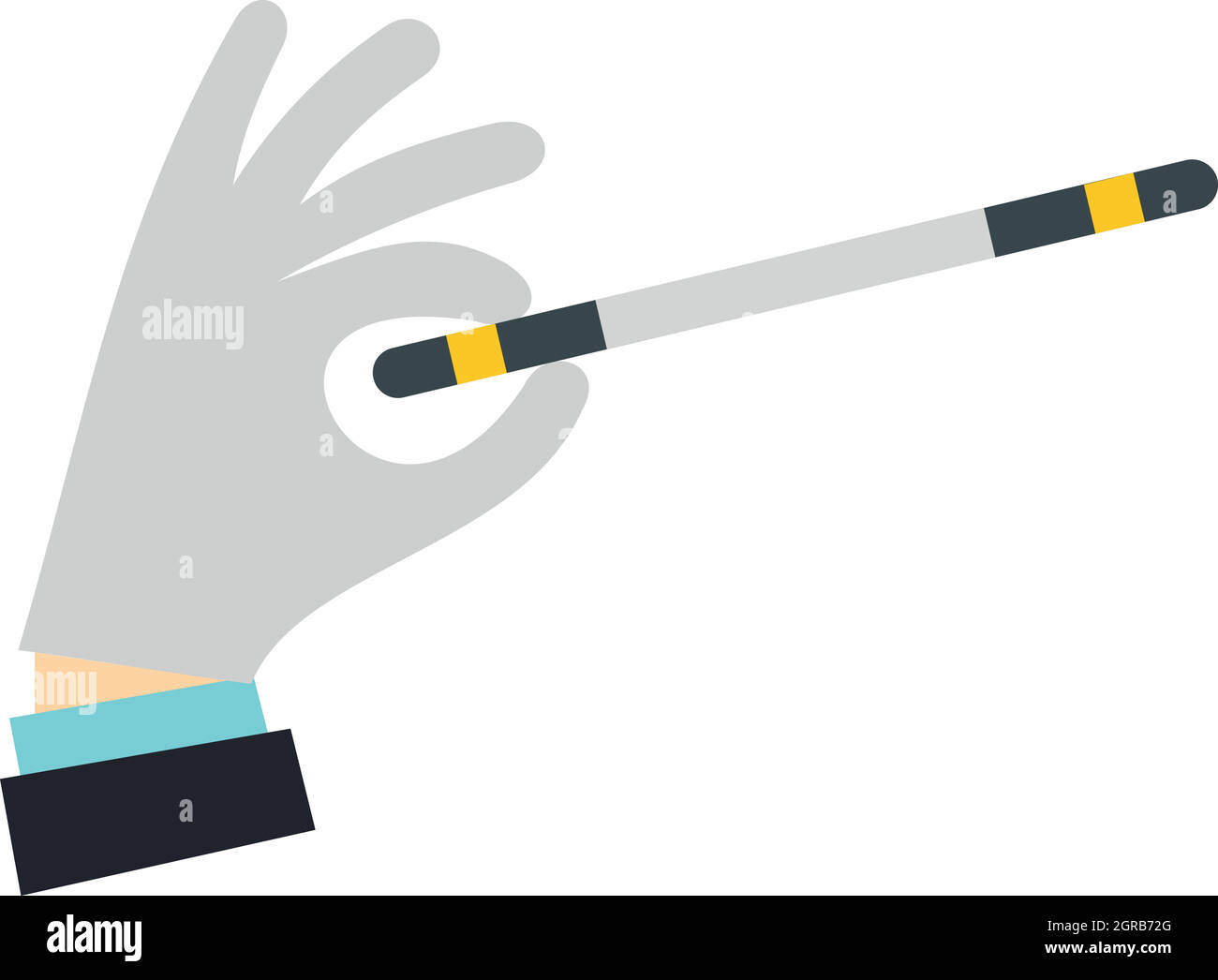 Hand with magic wand icon, flat style Stock Vector Image & Art - Alamy