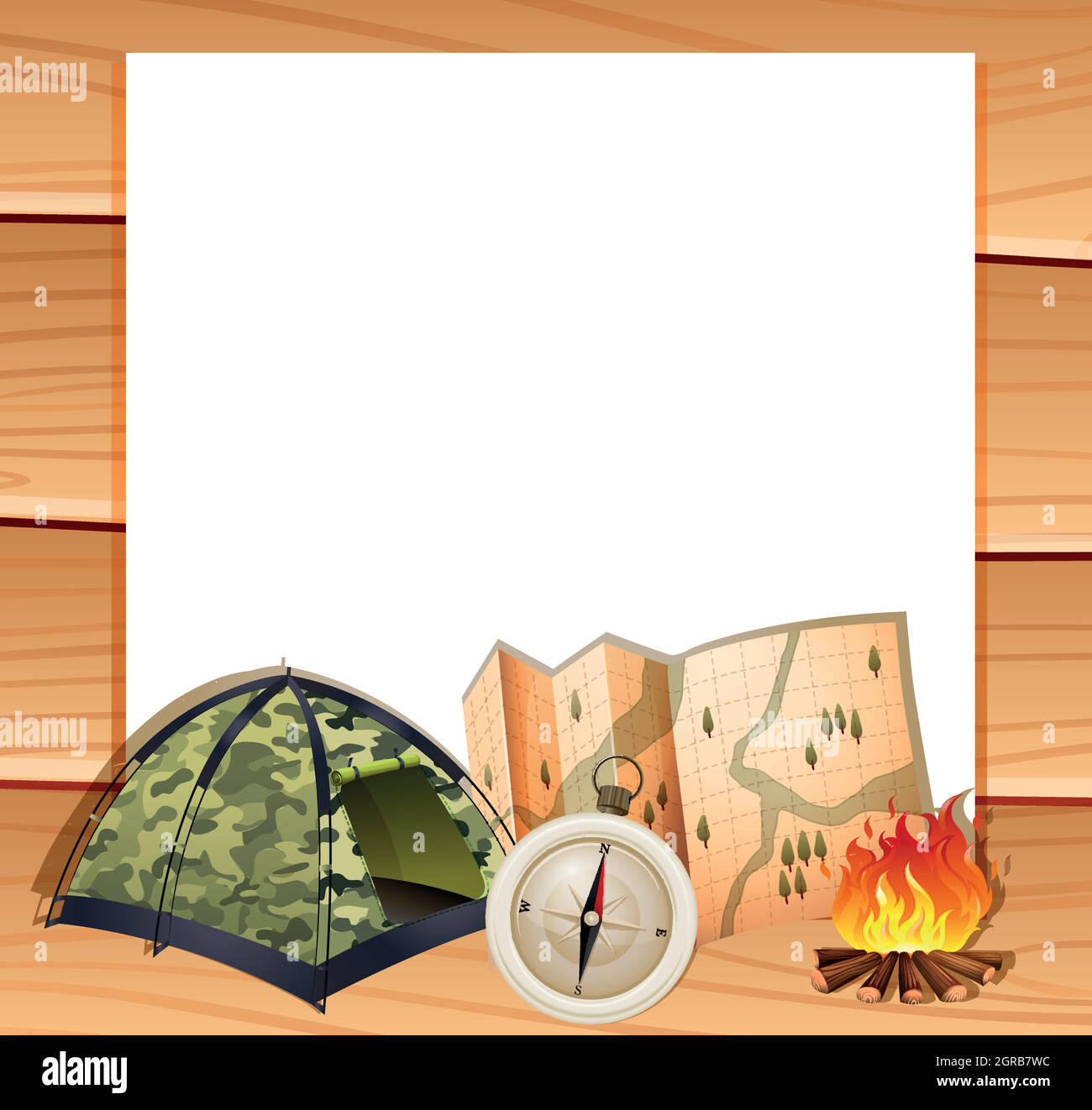 Border design with camping equipments Stock Vector Image & Art - Alamy