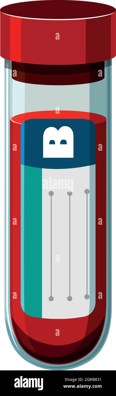 Blood type B in test tube Stock Vector