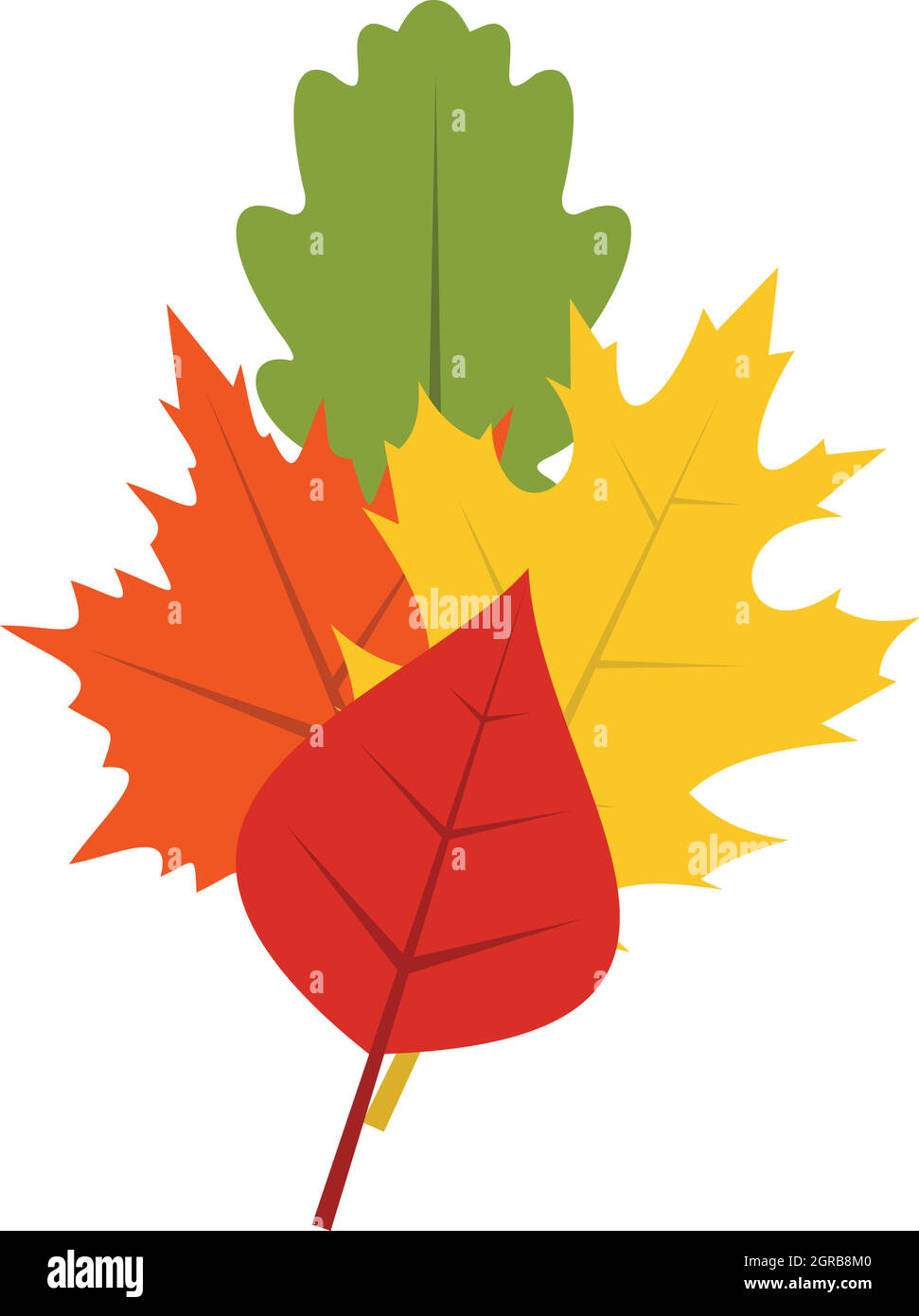 Leaves icon, flat style Stock Vector