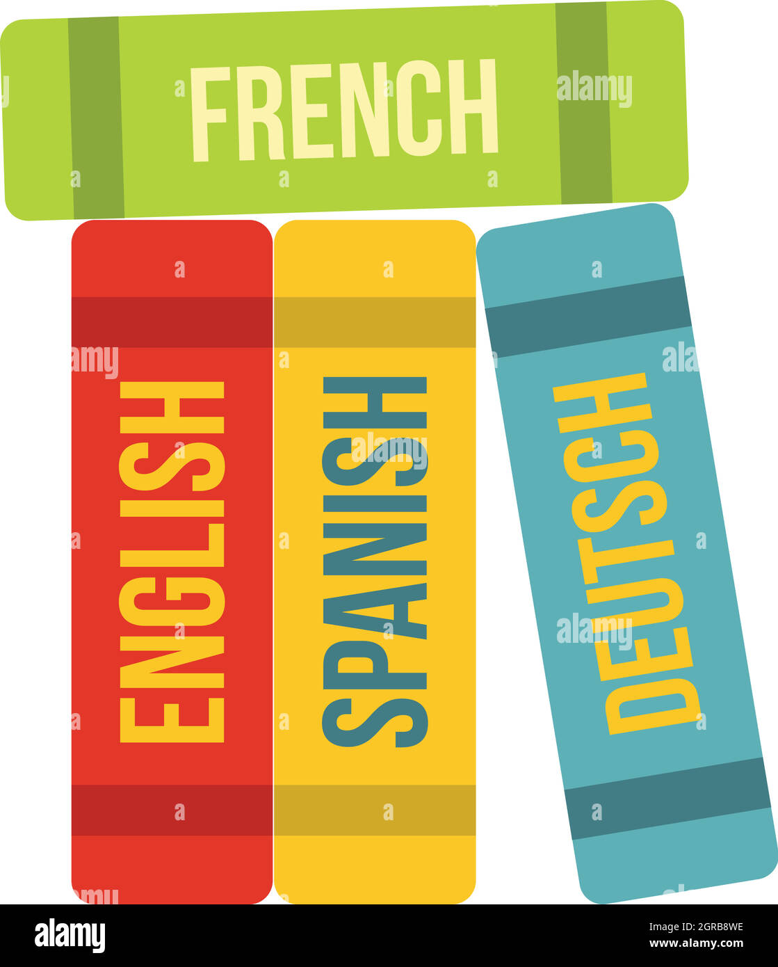 Books of foreign languages icon, flat style Stock Vector Image & Art