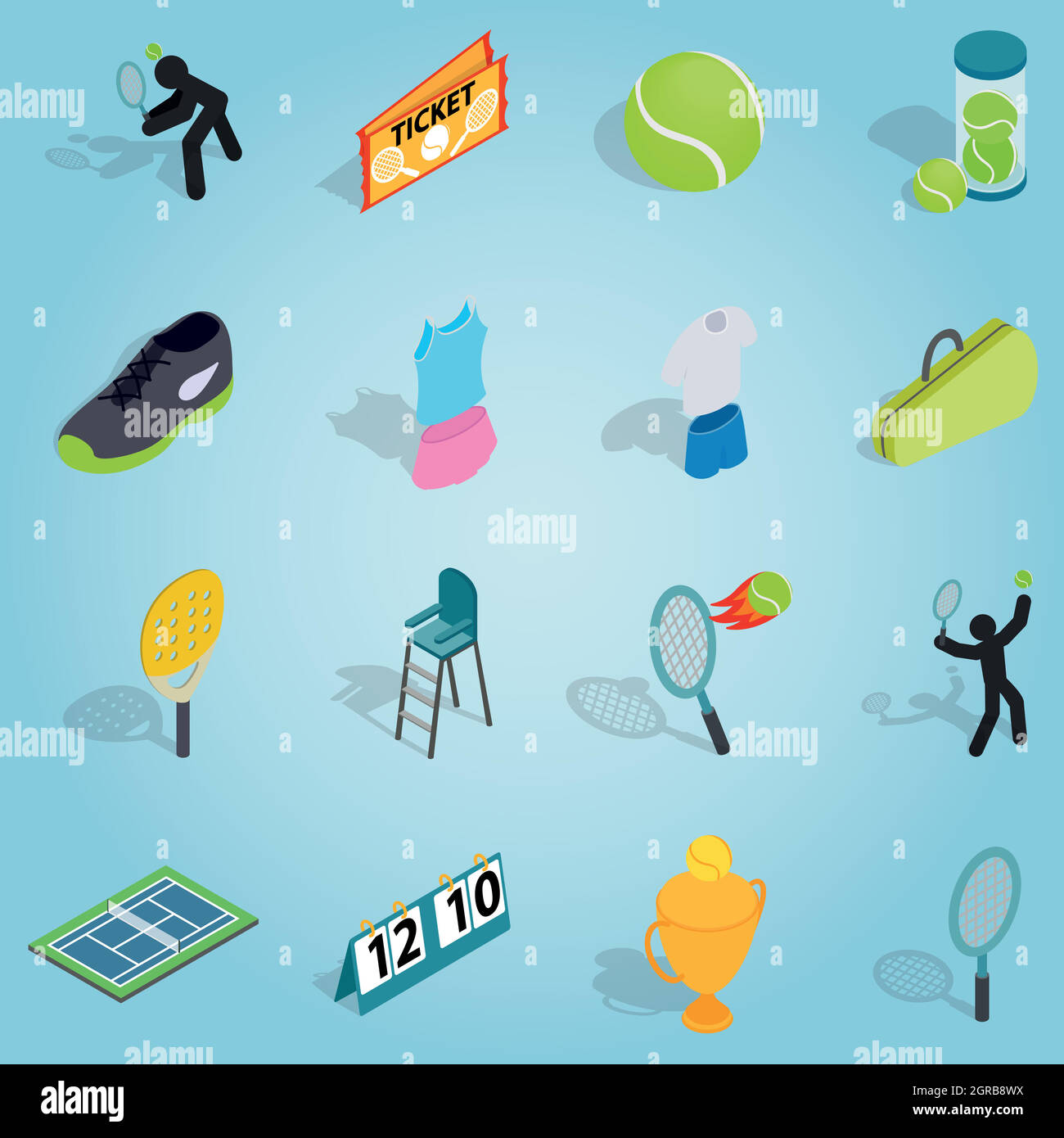 Tennis isometric set Stock Vector Image & Art - Alamy