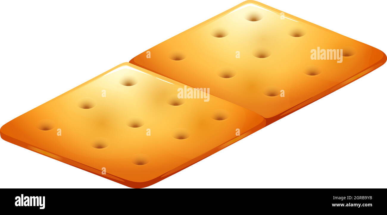 Butter cracker on white Stock Vector