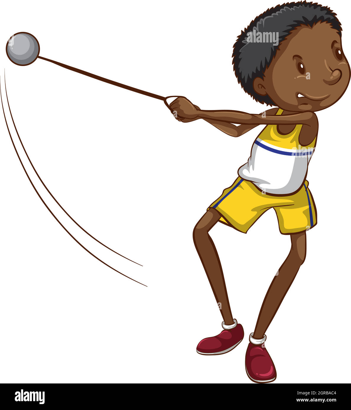 A simple drawing of a young boy throwing a ball Stock Vector Image