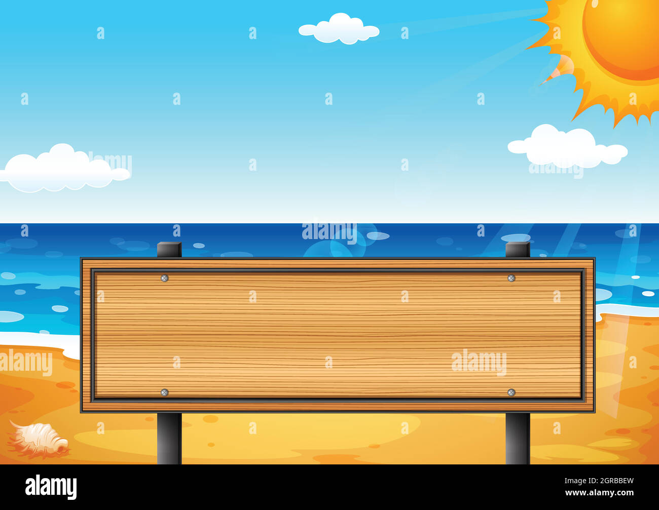 An empty wooden signage at the beach Stock Vector Image & Art - Alamy