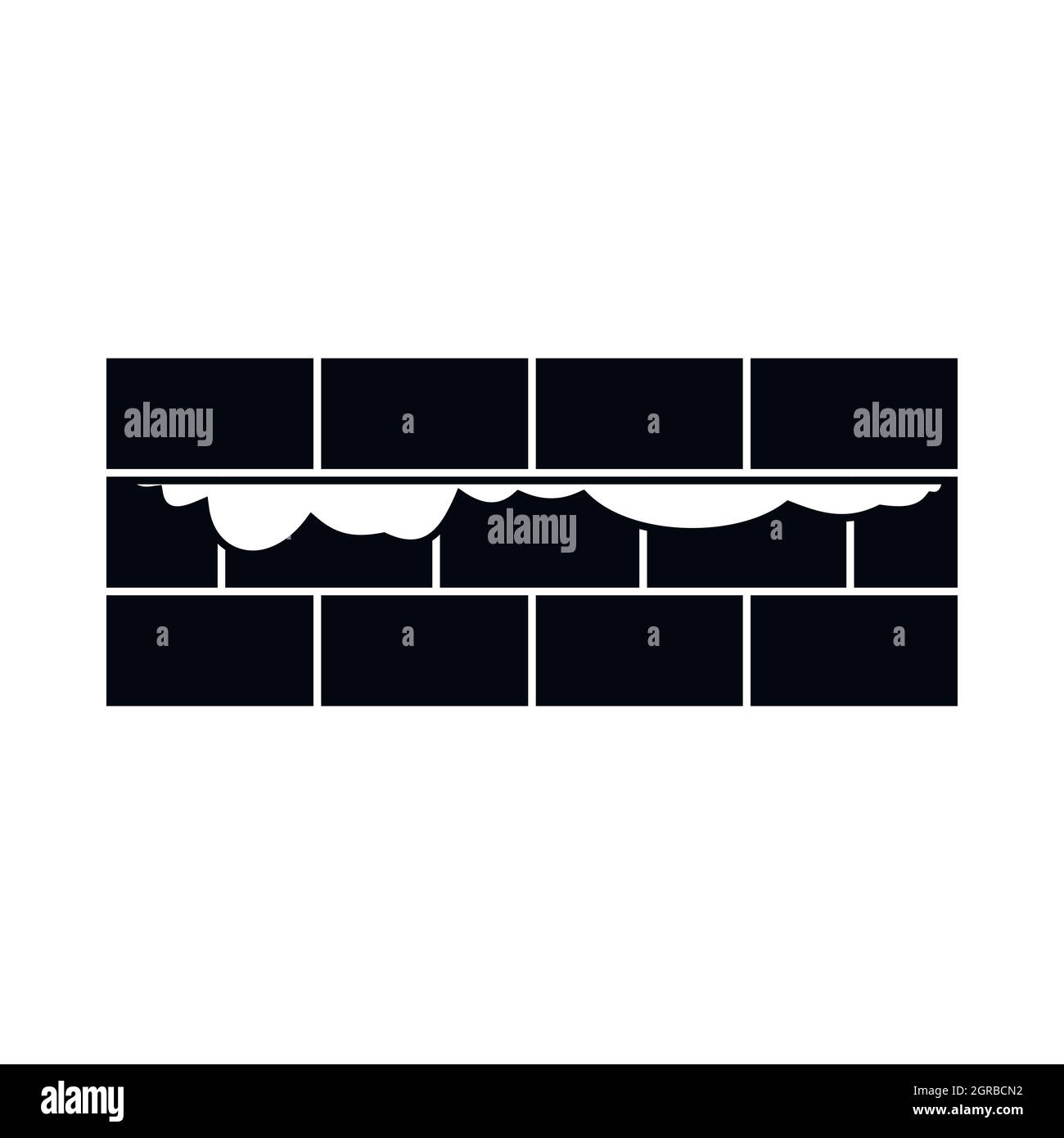 Brick wall icon, simple style Stock Vector