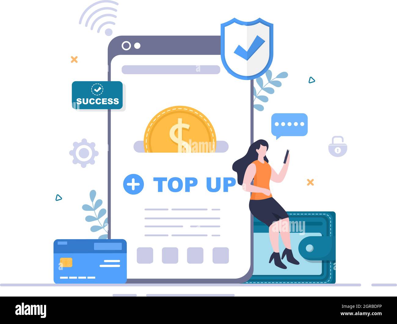 Top Up Add Your Money Balance Vector Illustration on Mobile Phone Device  For Financial Application, E-Wallet or Digital Currency Concept Stock  Vector Image & Art - Alamy