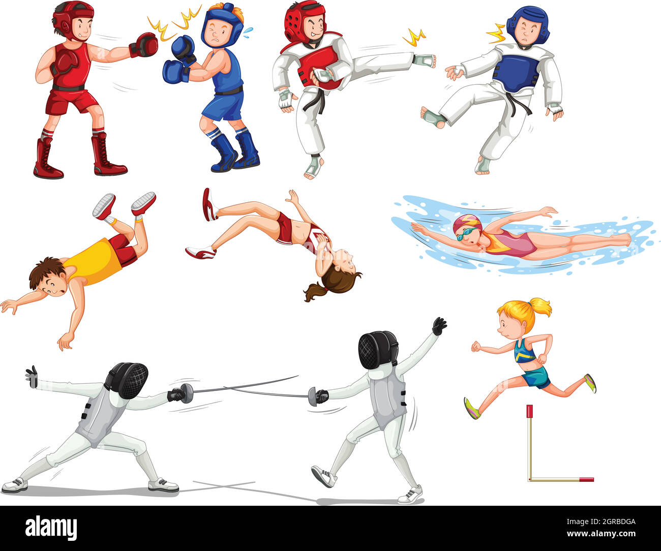 Set of sport athletes Stock Vector Image & Art - Alamy