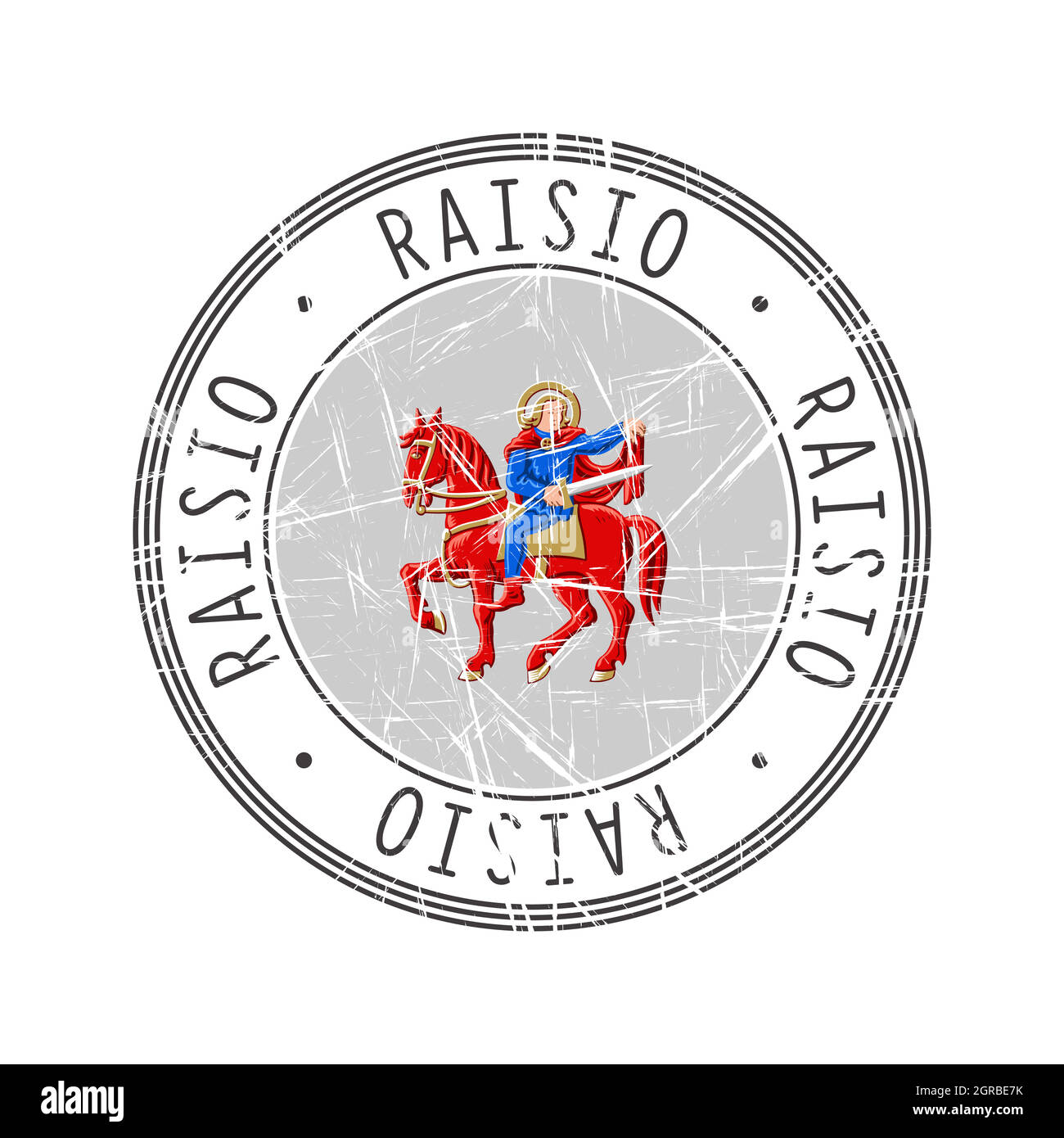 Raisio city postal rubber stamp Stock Vector