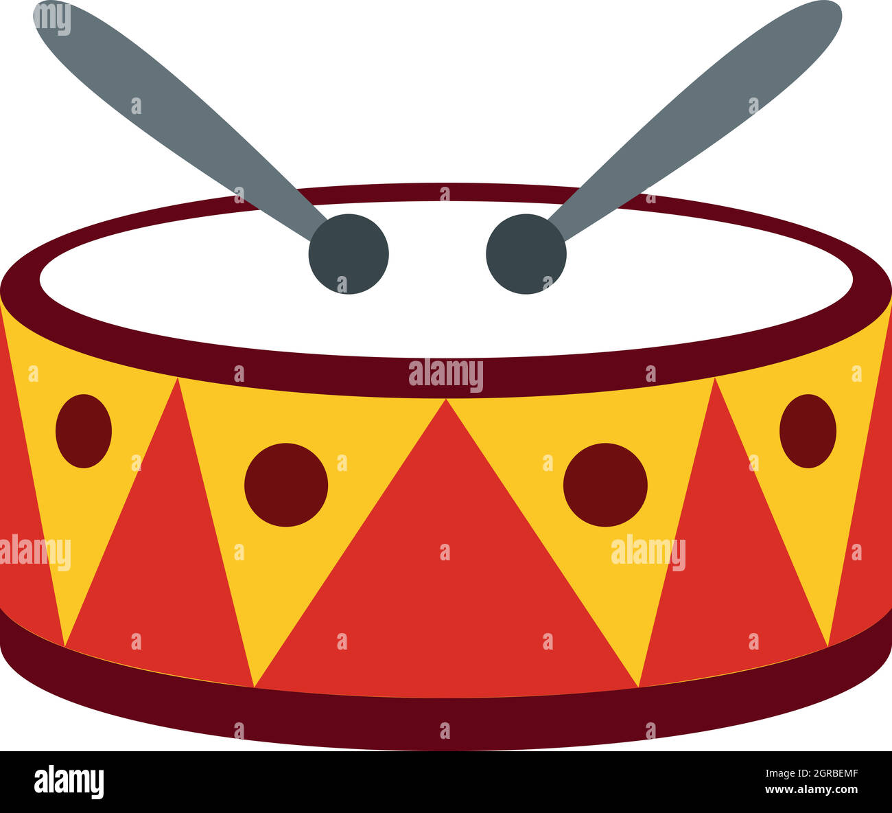 Drum with sticks icon, flat style Stock Vector Image & Art - Alamy