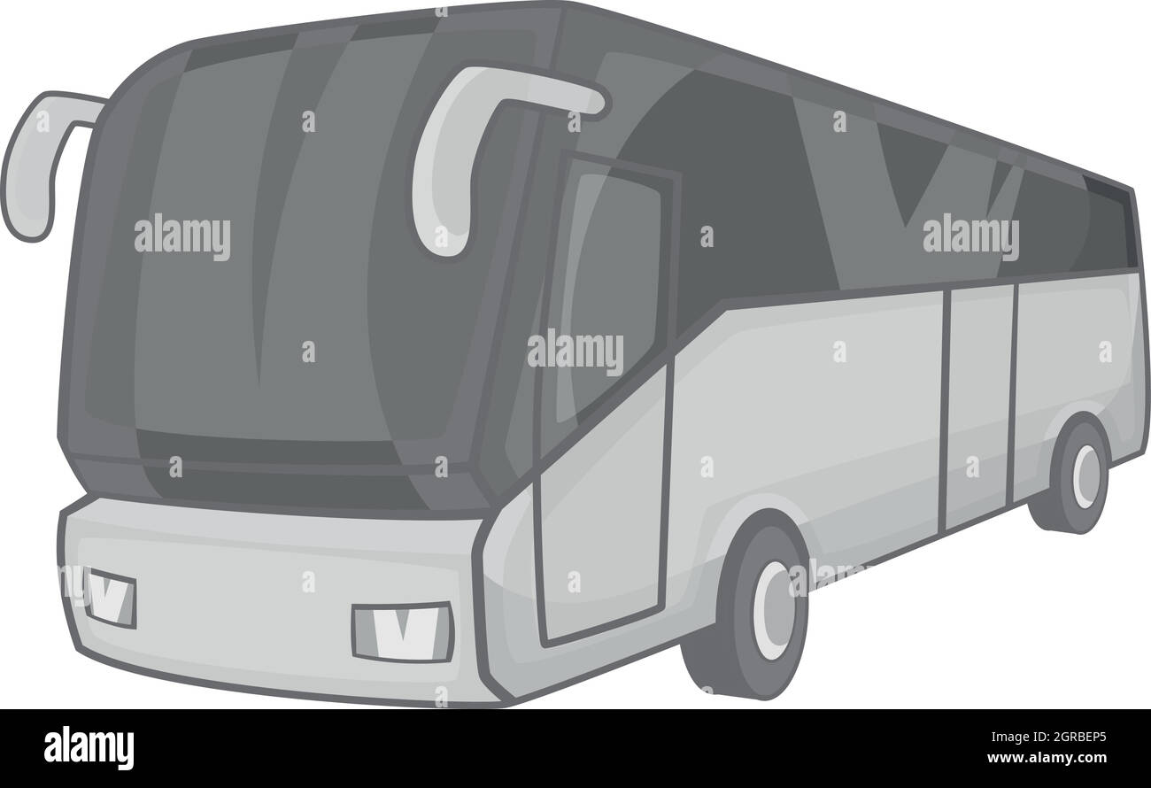 Tourist bus icon, black monochrome style Stock Vector