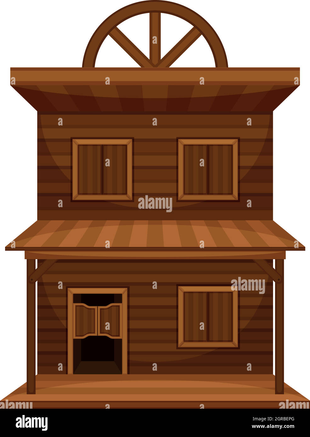 Wild west building made of wood Stock Vector