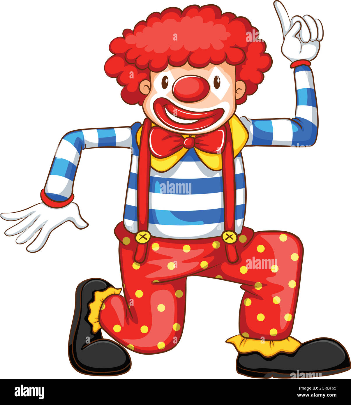 A simple coloured sketch of a clown Stock Vector