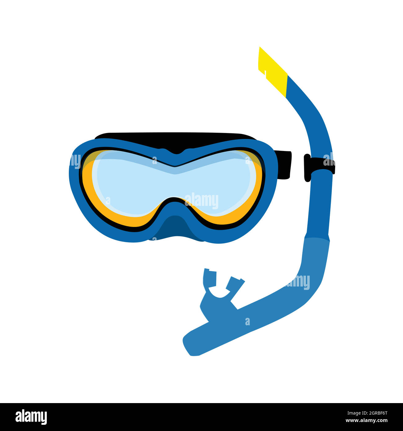 Vector illustration blue diving snorkel isolated on white background