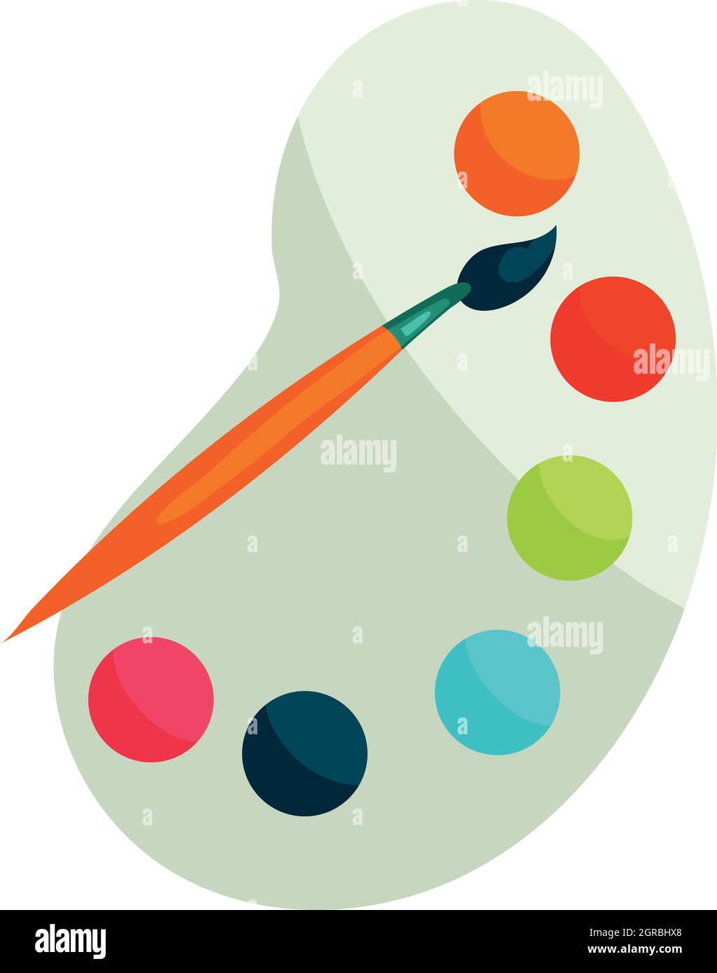 Palette with paints and brush icon, cartoon style Stock Vector Image & Art Alamy