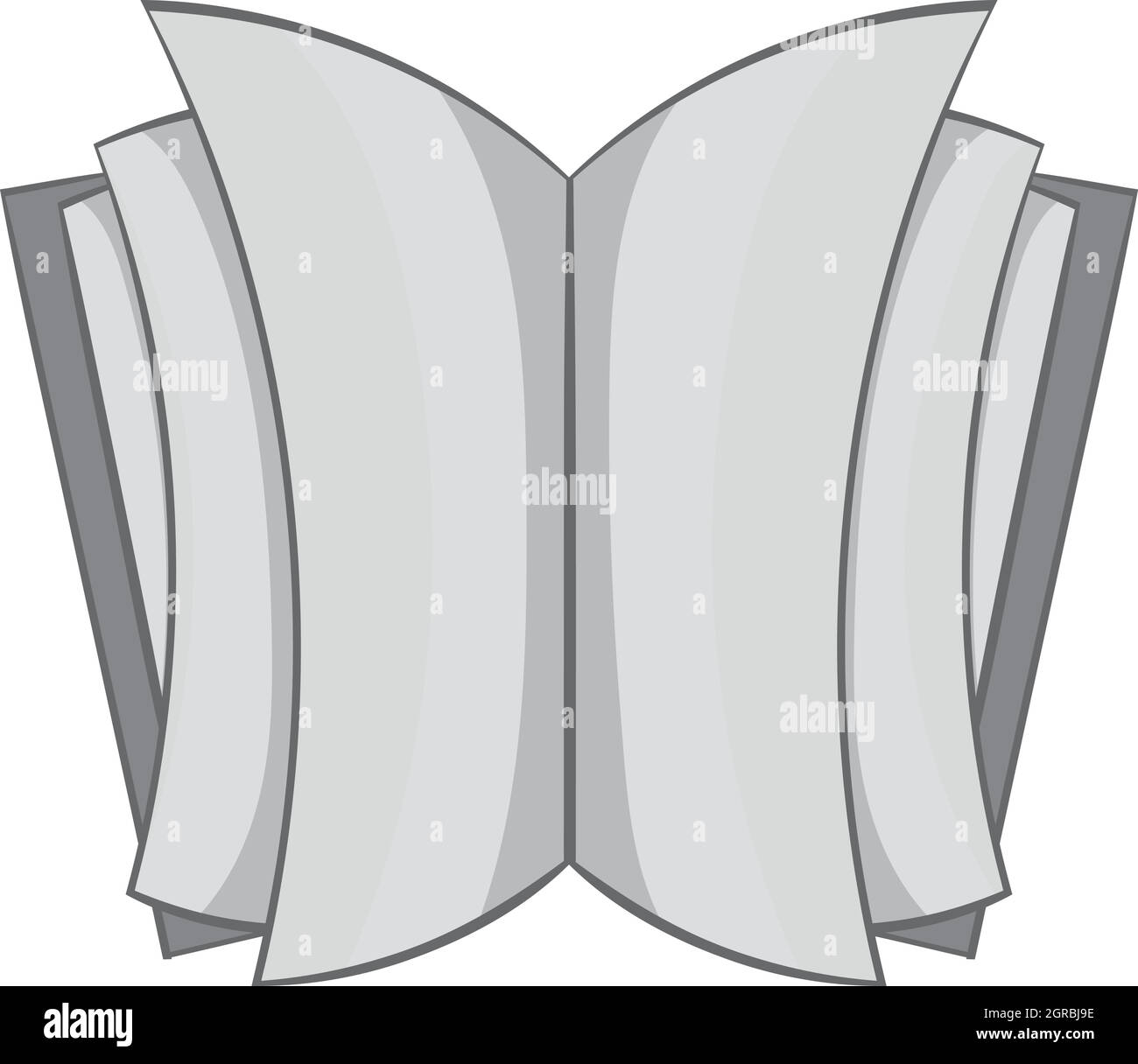 Open thick book icon, black monochrome style Stock Vector