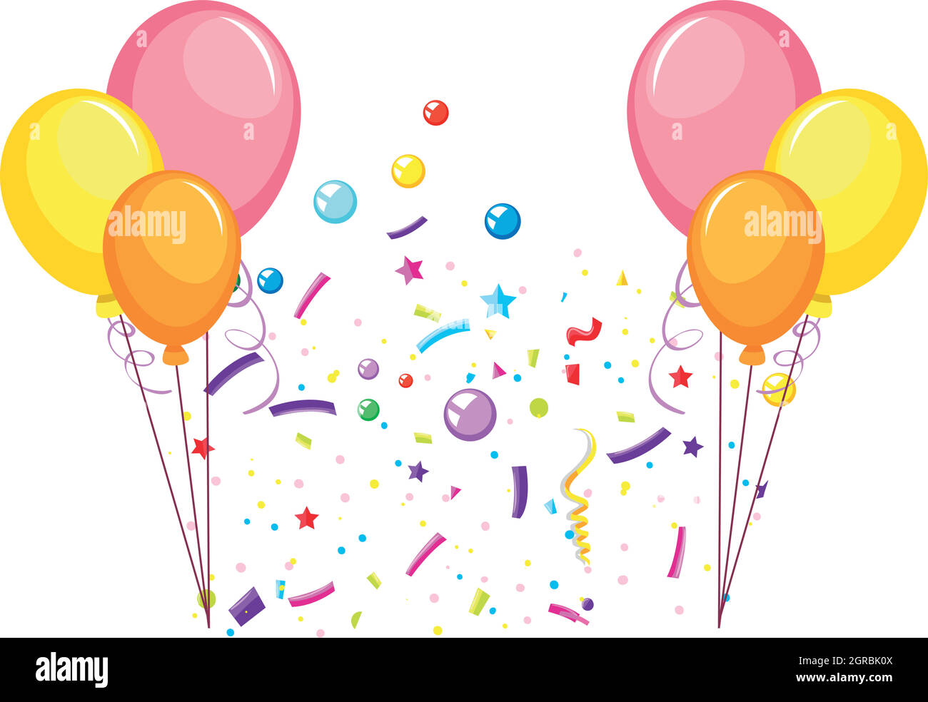 Celebrate party with balloons Stock Vector