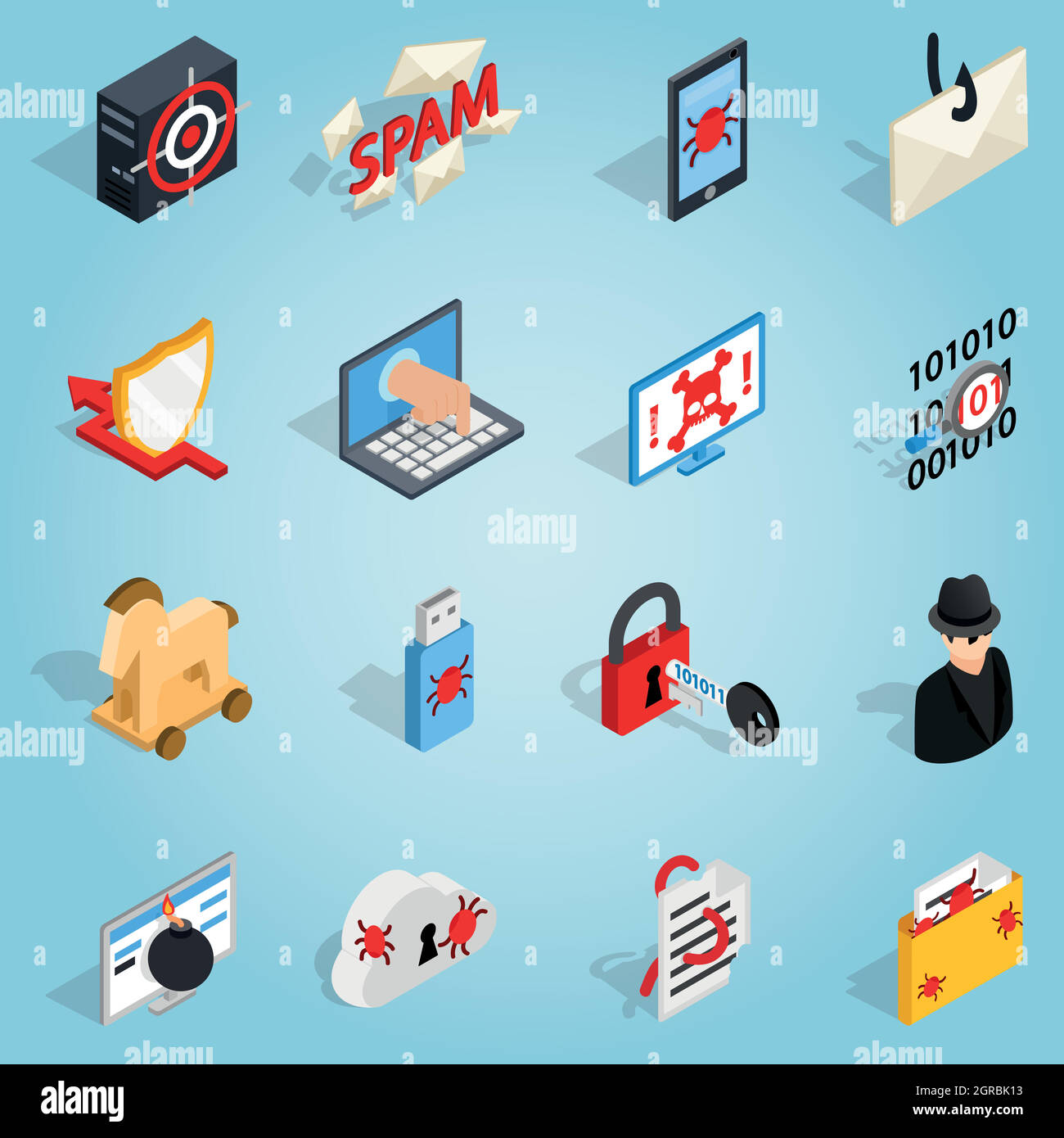 Hacking set icons, isometric 3d style Stock Vector Image & Art - Alamy