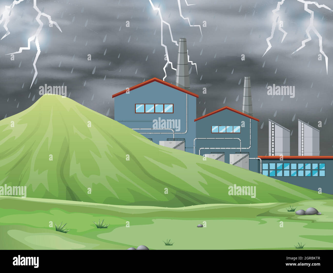 A factory in nature scene Stock Vector Image & Art - Alamy