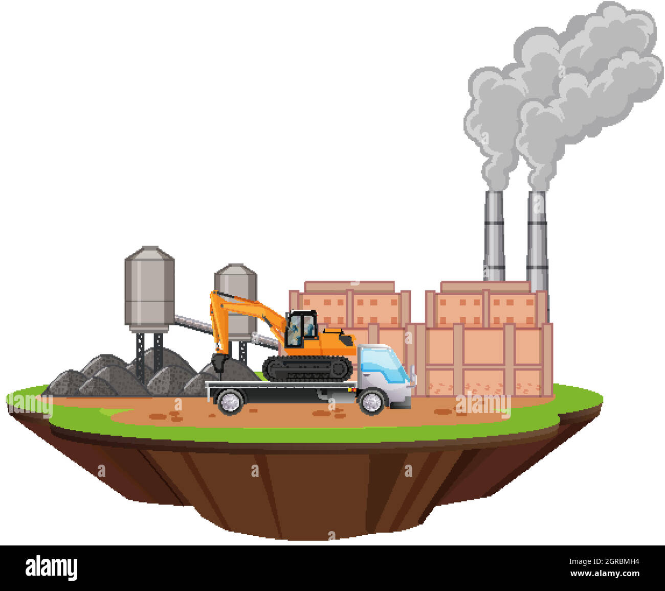 Scene with factory buildings and drill on the site Stock Vector Image ...