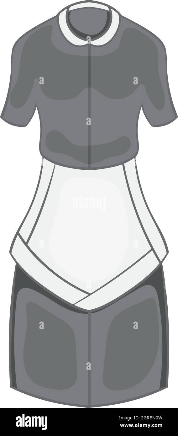 Maid costume icon, black monochrome style Stock Vector