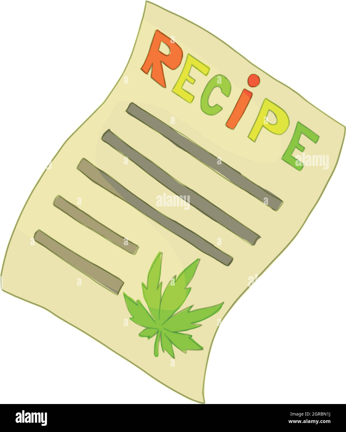 Medical prescription marijuana icon, cartoon style Stock Vector