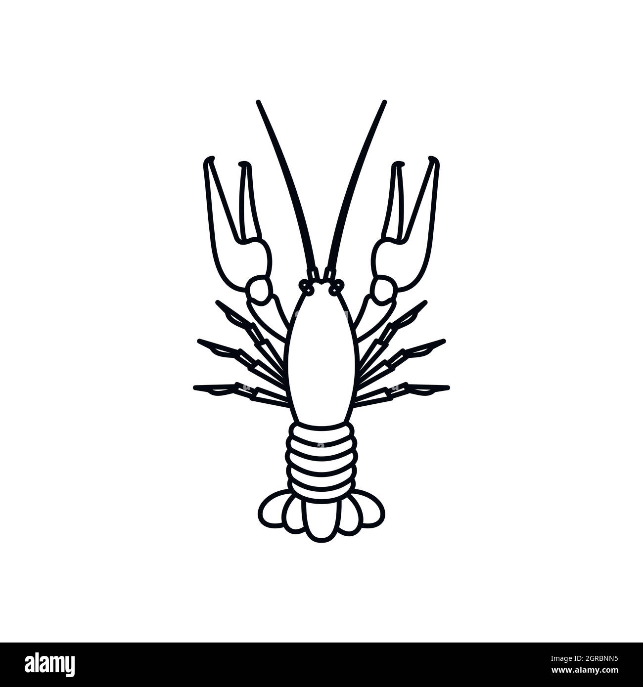 Boiled crawfish icon, outline style Stock Vector