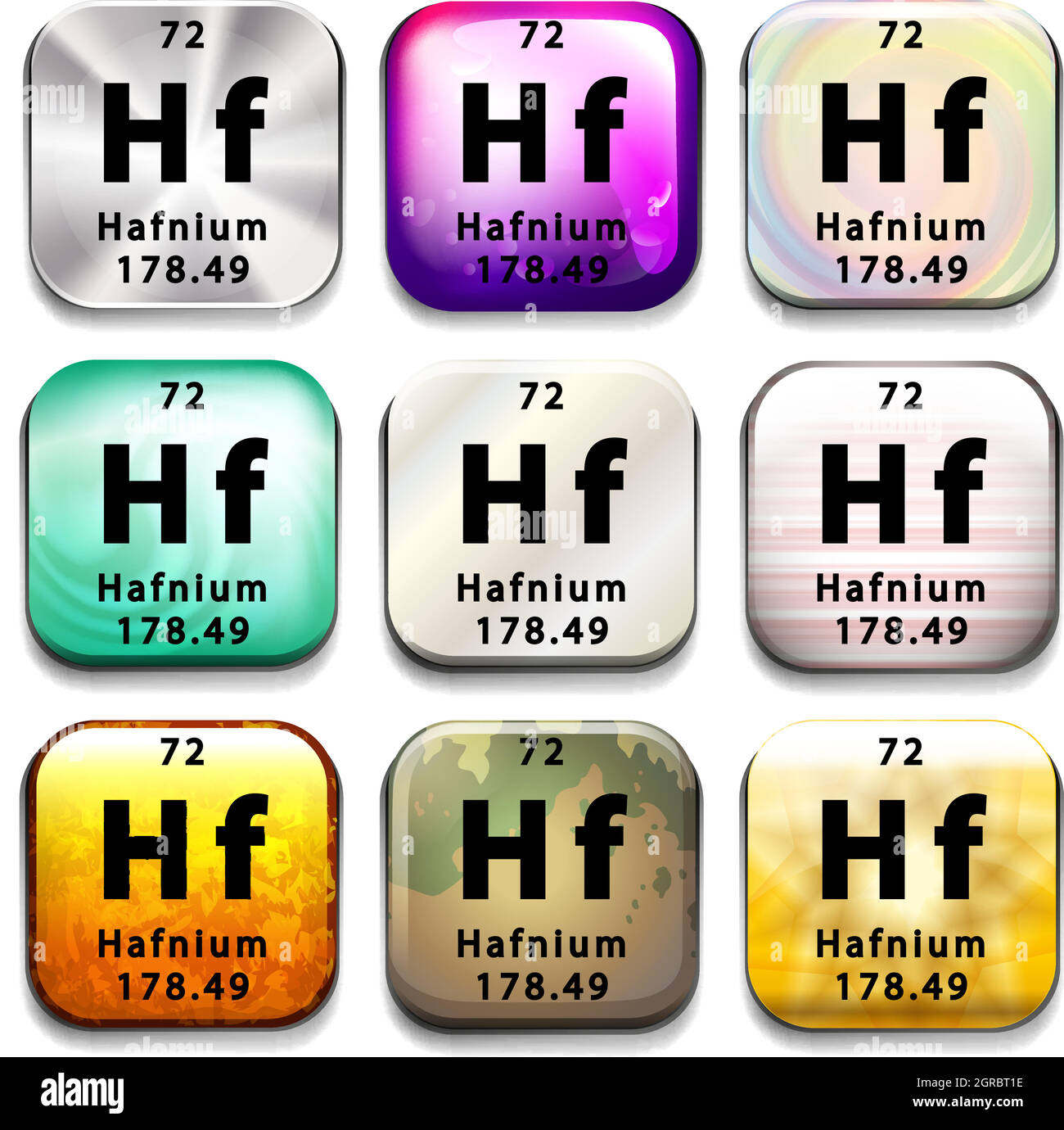 A button showing the element Hafnium Stock Vector Image & Art - Alamy