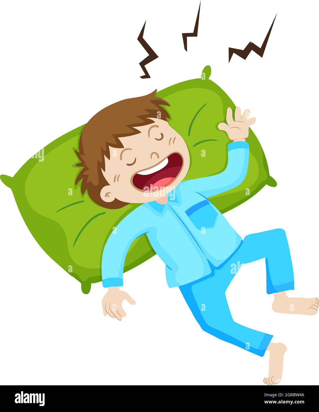 Boy in blue pajamas sleeping Stock Vector Image & Art Alamy