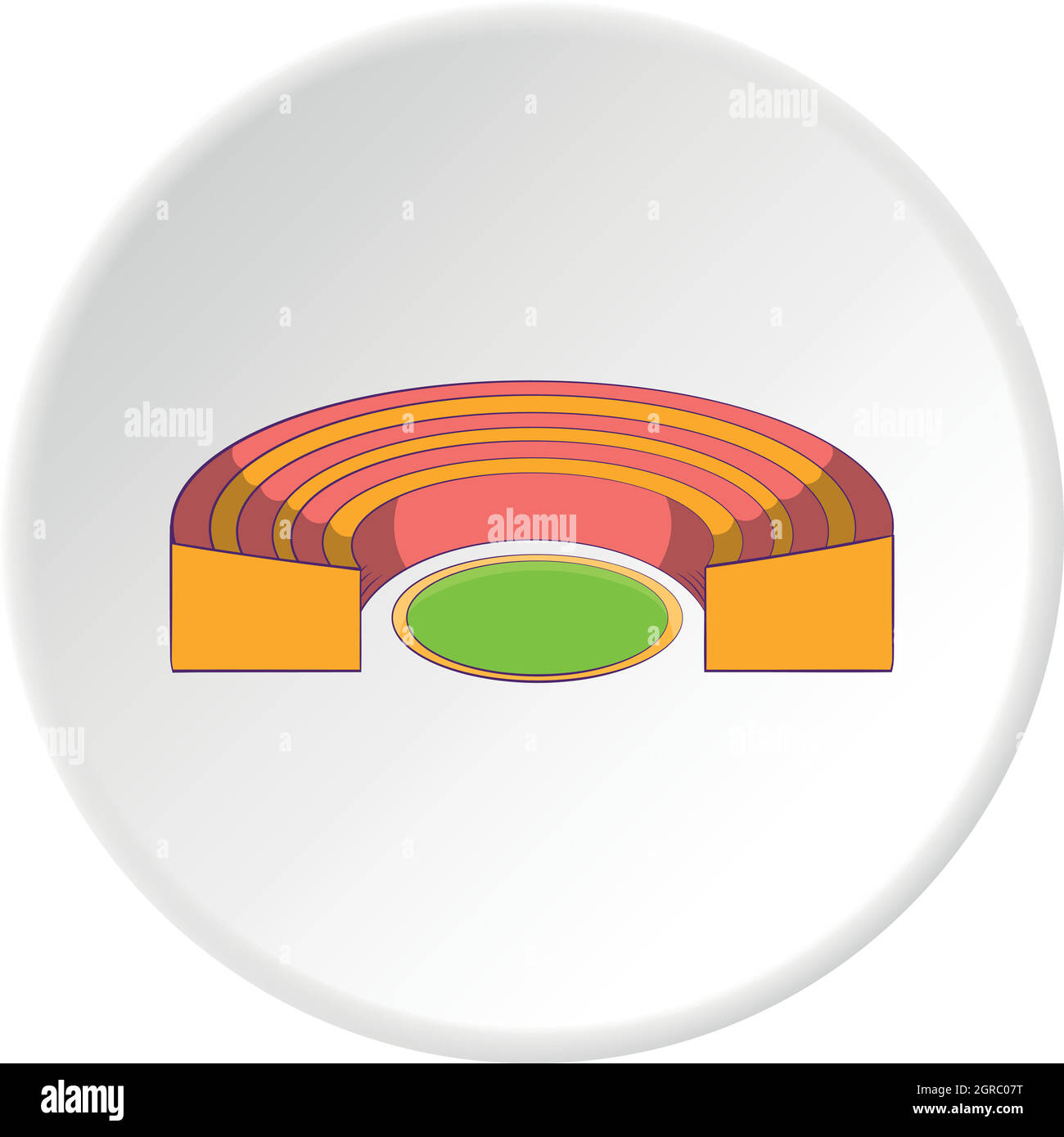 Semicircular stadium icon, cartoon style Stock Vector
