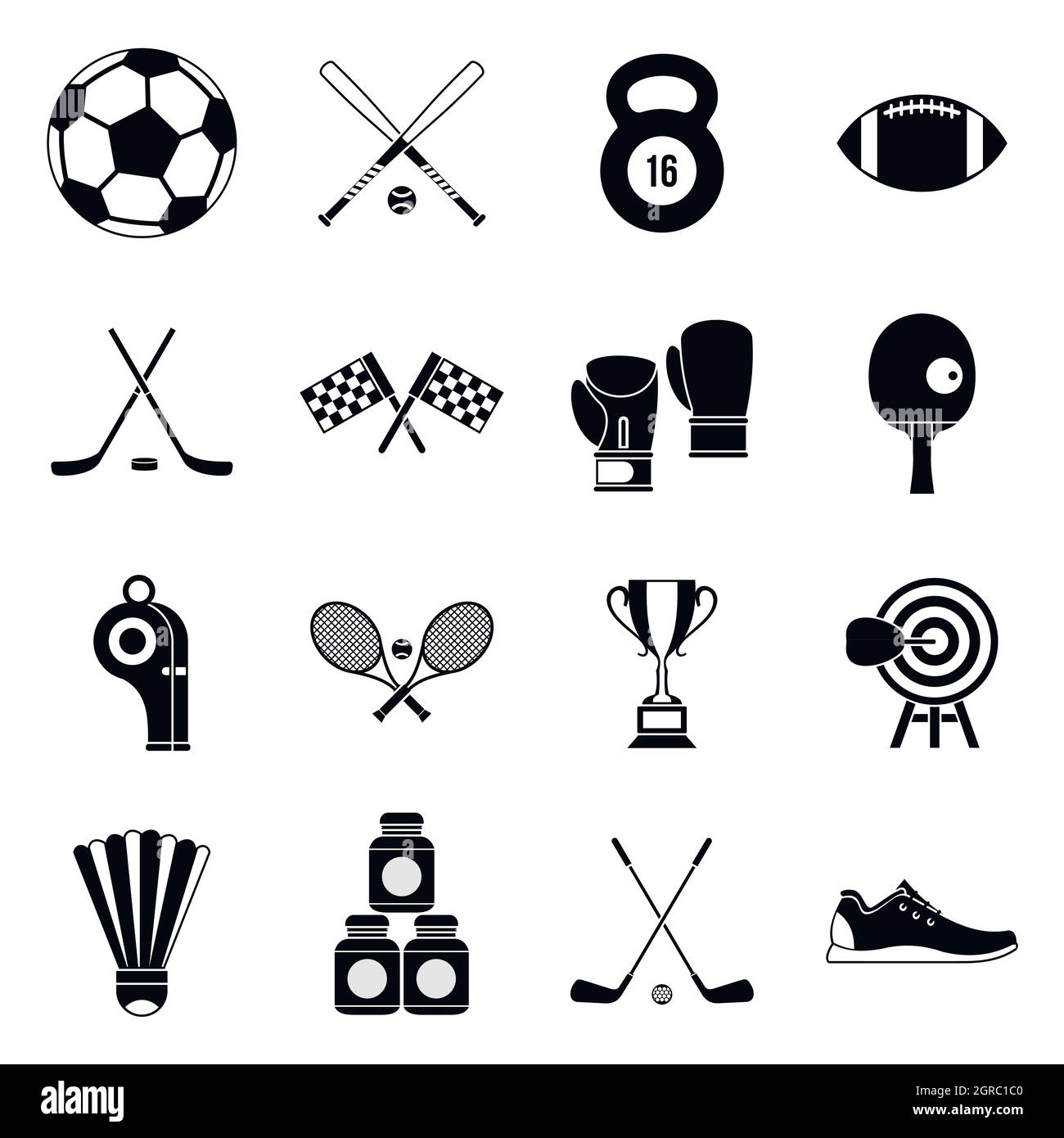 Sport equipment icons set, simple style Stock Vector Image & Art Alamy