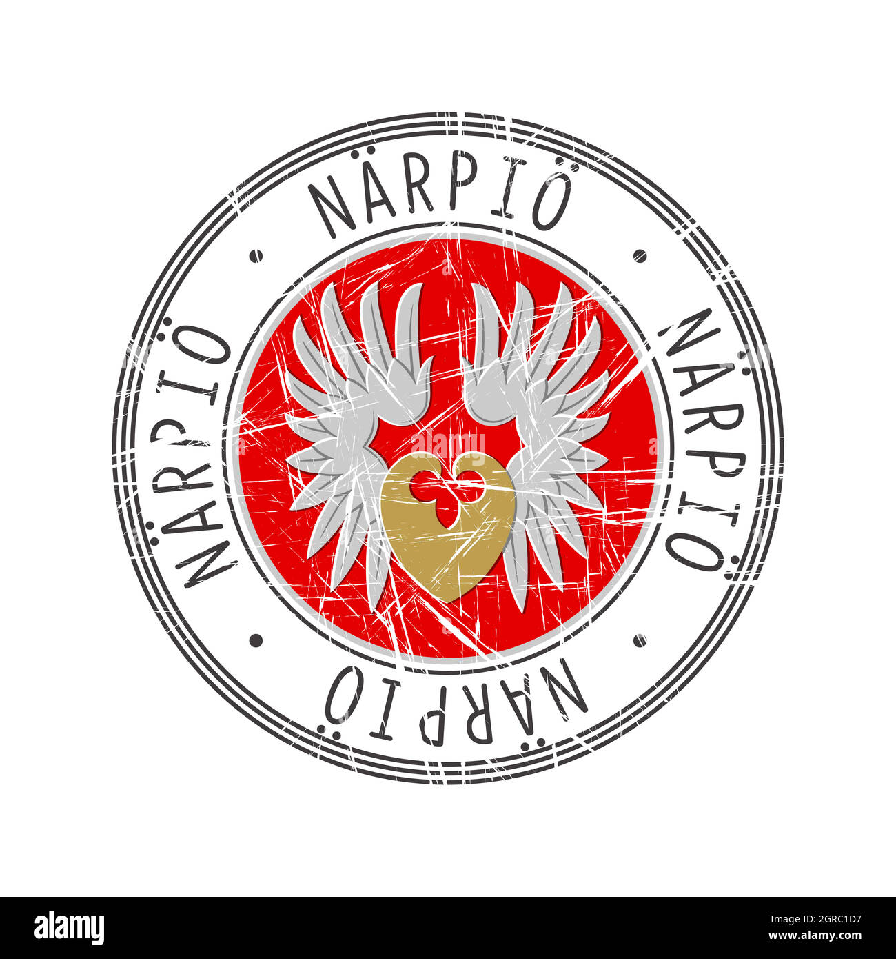 Narpio city postal rubber stamp Stock Vector