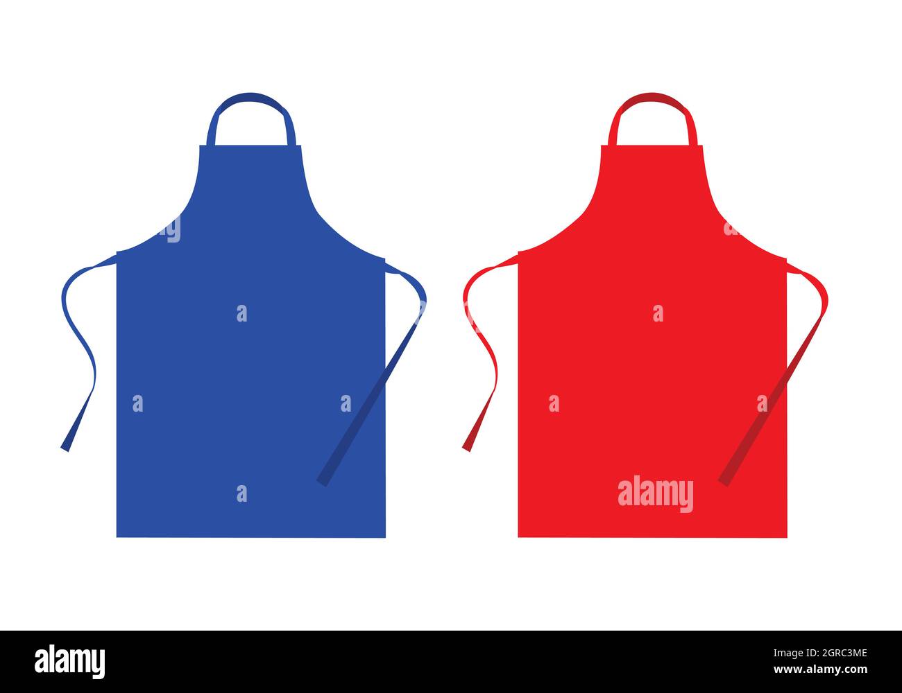 Red and blue kitchen apron isolated on white background. Vector Stock ...