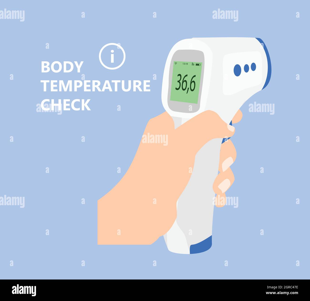 Body Temperature Check Sign during Covid19 Outbreak. Digital non