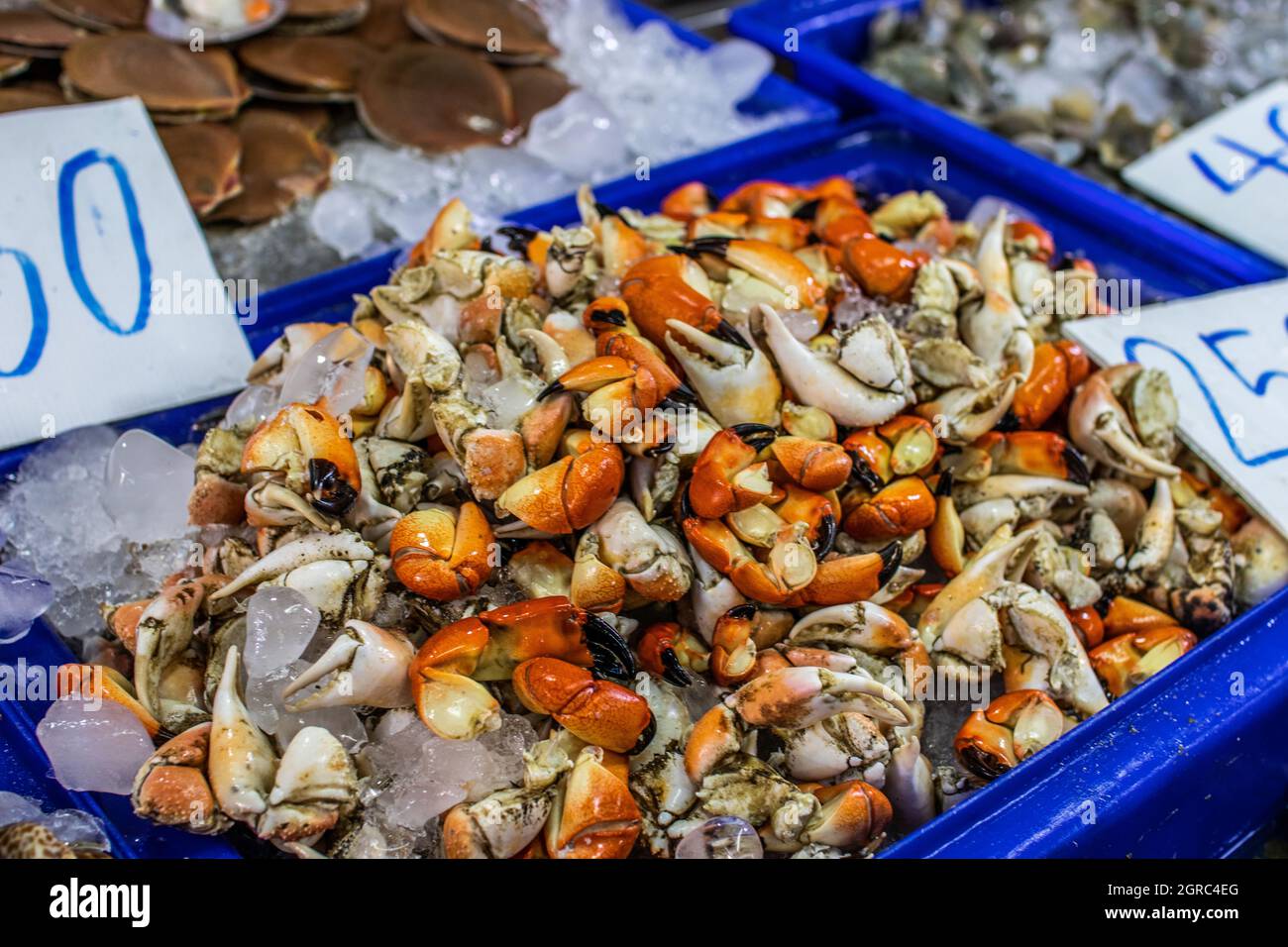 Freshcaught Seafood For Sale At A Street Market Stock Photo Alamy