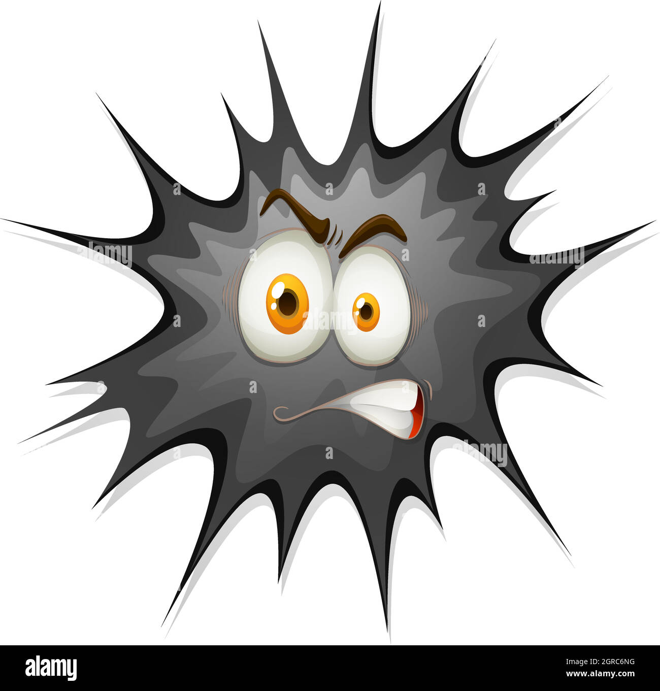 Black explode with face Stock Vector