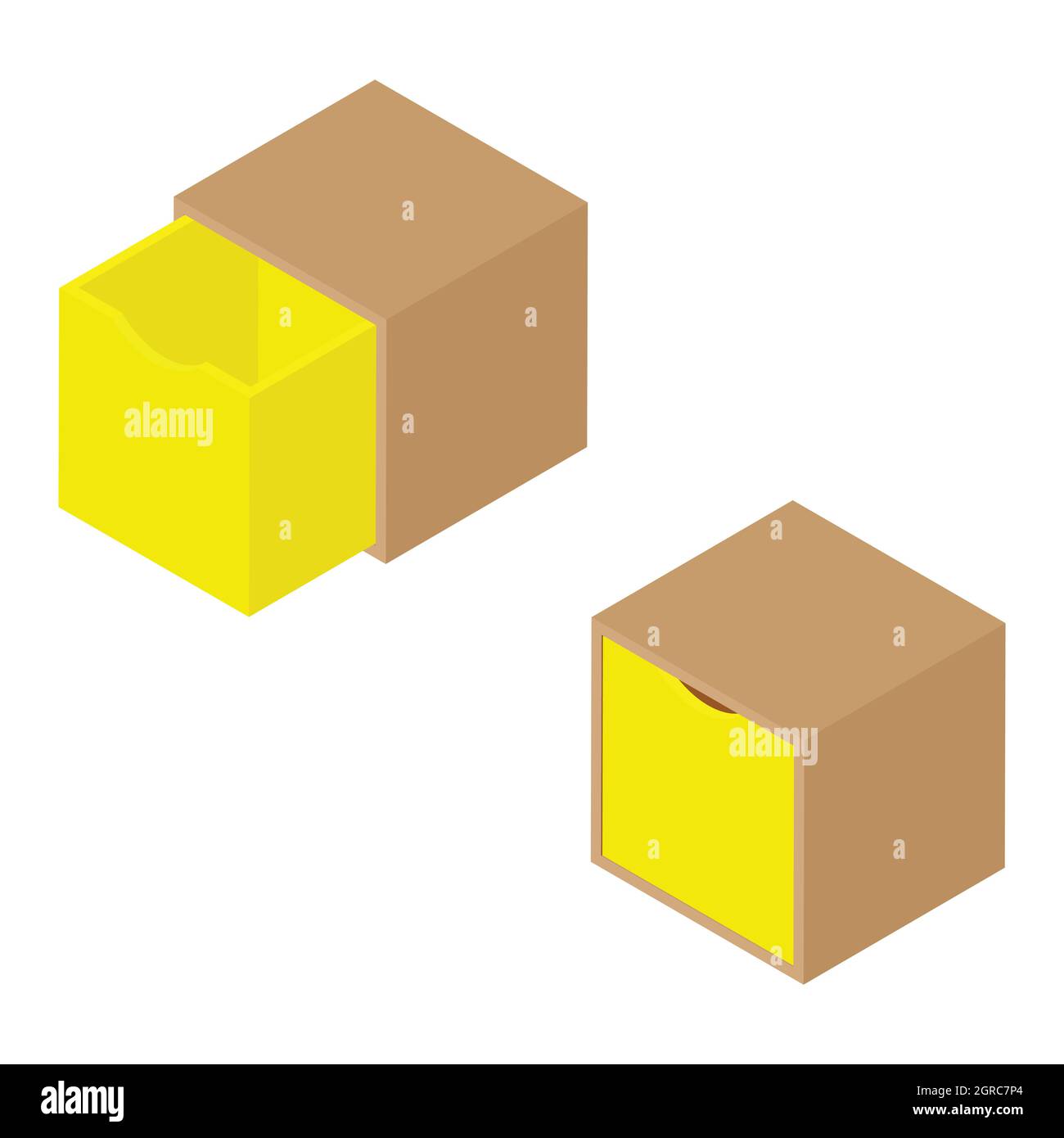 Stackable storage cube box toy organizer isolated on white background