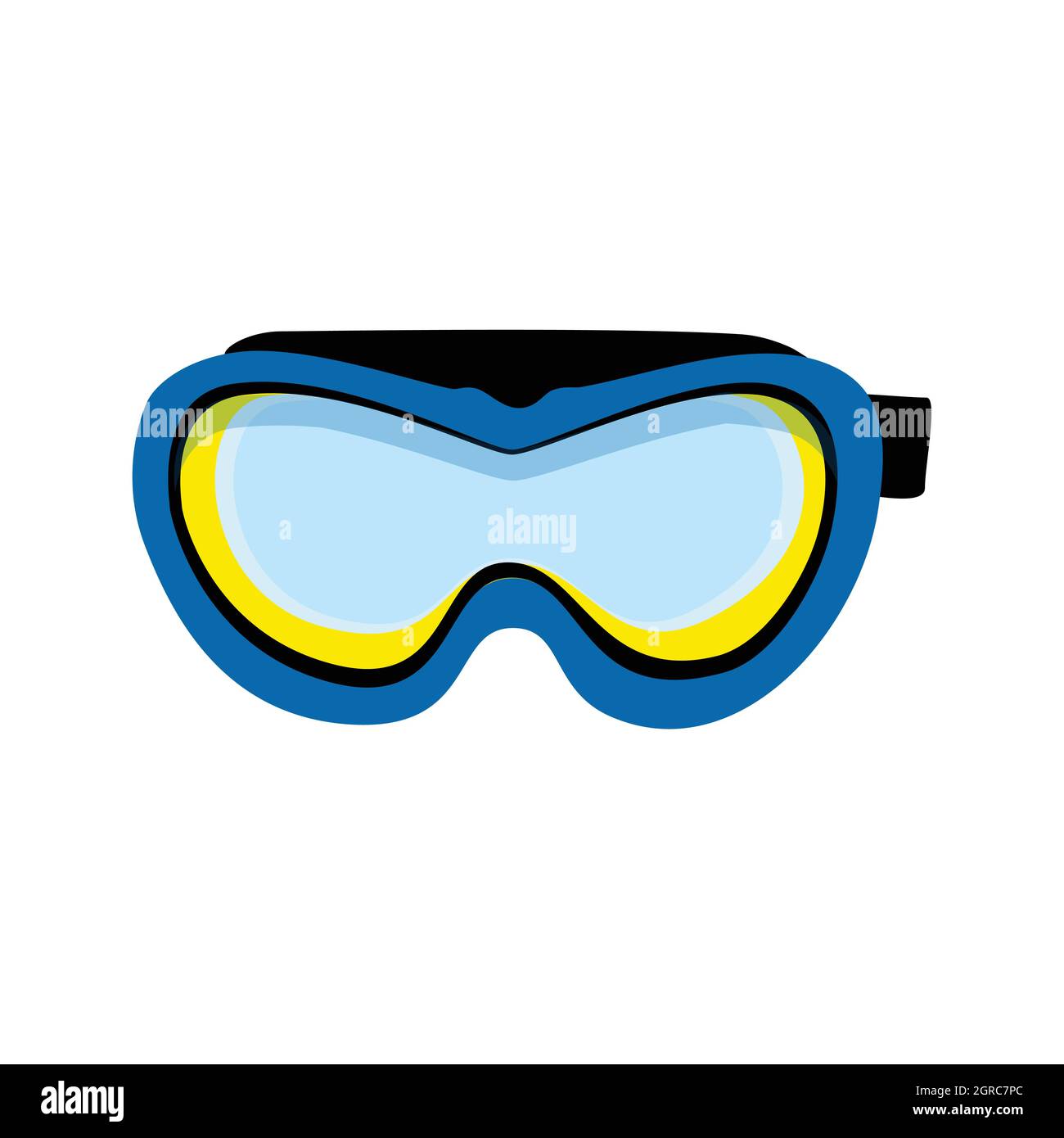 Blue diving mask. Diving mask isolated on white background. Swimming equipment Stock Vector