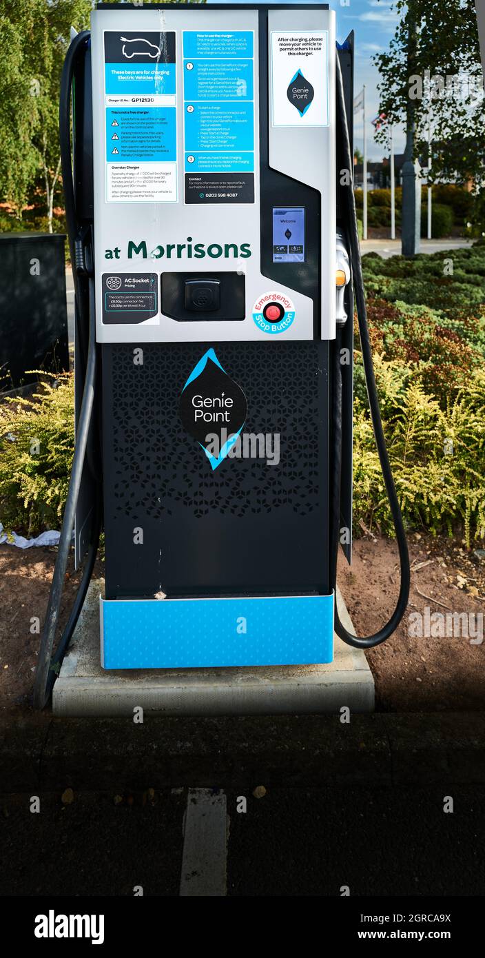 Electric vehicle charging point. Stock Photo
