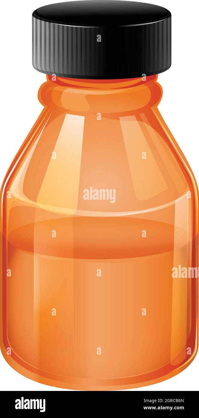 An orange medical bottle Stock Vector